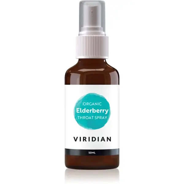 Viridian Nutrition Organic Elderberry Throat Spray sprej na bolest v krku 50 ml