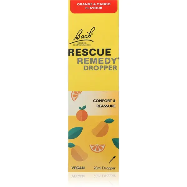 Bach® Flower Remedies RESCUE® Remedy kapky pro vaši pohodu příchuť Mango & Orange 20 ml