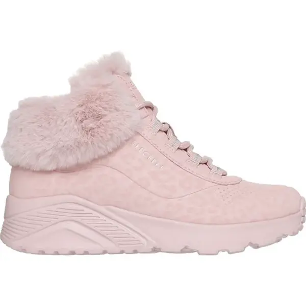 Skechers UNO LITE - COZY LEOPARD Dívčí zimní obuv, růžová, velikost