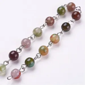 Handmade Natural Indian Agate Beads Chains