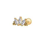 F136 Titanium Clear Cubic Zirconia Labrets