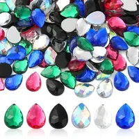 180Pcs 6 Colors Acrylic Rhinestone Flat Back Cabochons