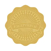 Plastic Self Adhesive Gold Foil Embossed Stickers