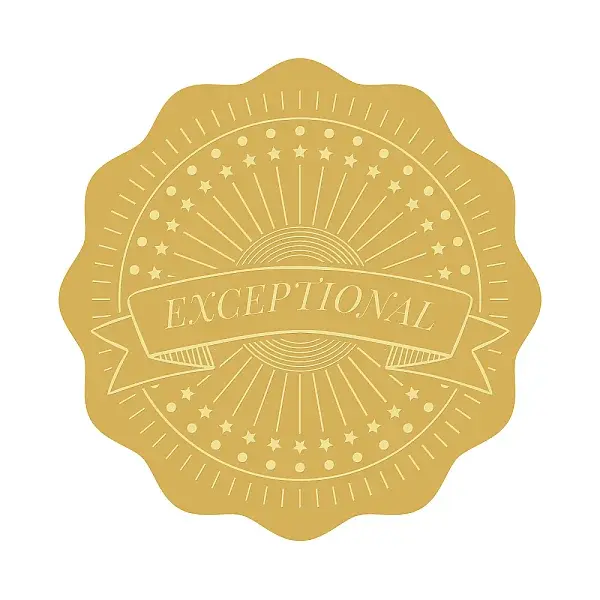 Plastic Self Adhesive Gold Foil Embossed Stickers