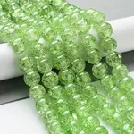 Spray Painted Crackle Glass Beads Strands