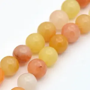 Natural Topaz Jade Round Beads Strands