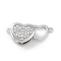 Brass Micro Pave Clear Cubic Zirconia Box Clasps