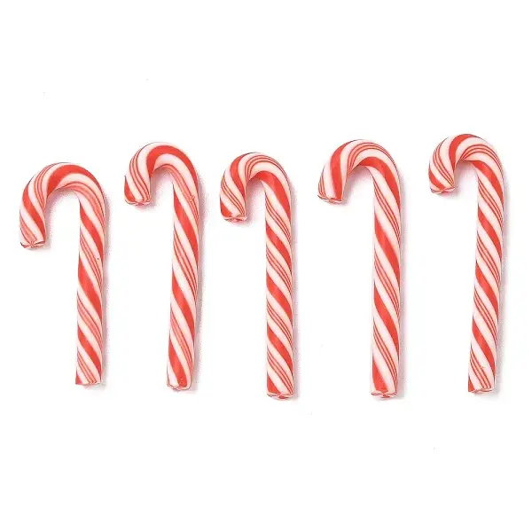 Christmas Candy Cane Handmade Polymer Clay Beads