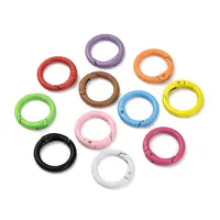 Spray Painted Alloy Spring Ring Clasps