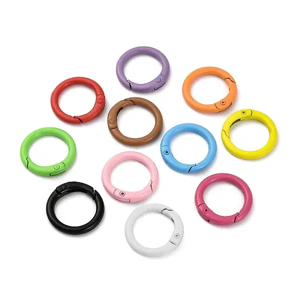 Spray Painted Alloy Spring Ring Clasps
