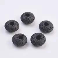 Natural Lava Rock European Beads