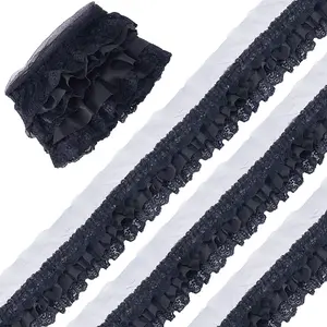 2 Yards 3 Layer Pleated Chiffon Lace Trim