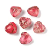 Dyed Natural Imperial Jasper Heart Palm Stone