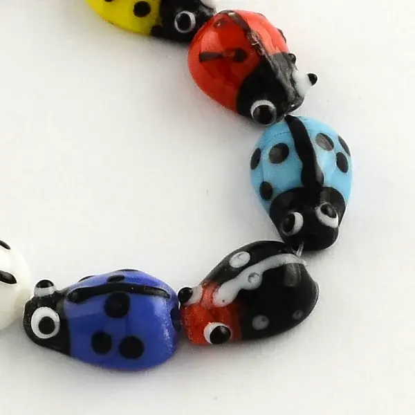 Ladybug Handmade Lampwork Beads Strands
