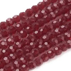 Faceted(32 Facets) Round Glass Beads Strands