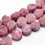 Electroplated Natural Druzy Quartz Crystal Bead Strands