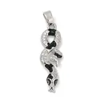 Brass Micro Pave Clear Cubic Zirconia Pendants