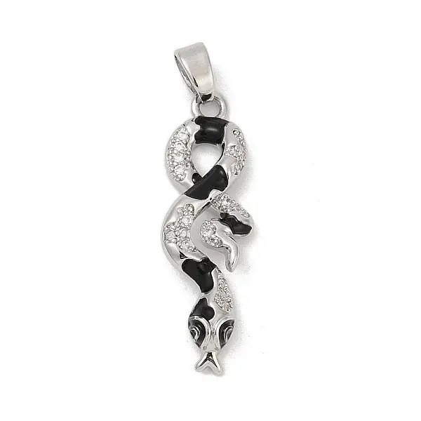 Brass Micro Pave Clear Cubic Zirconia Pendants