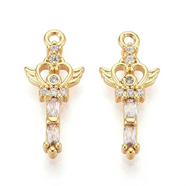 Brass Micro Pave Cubic Zirconia Pendants