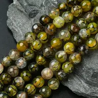 Natural Dragon Veins Agate Beads Strands
