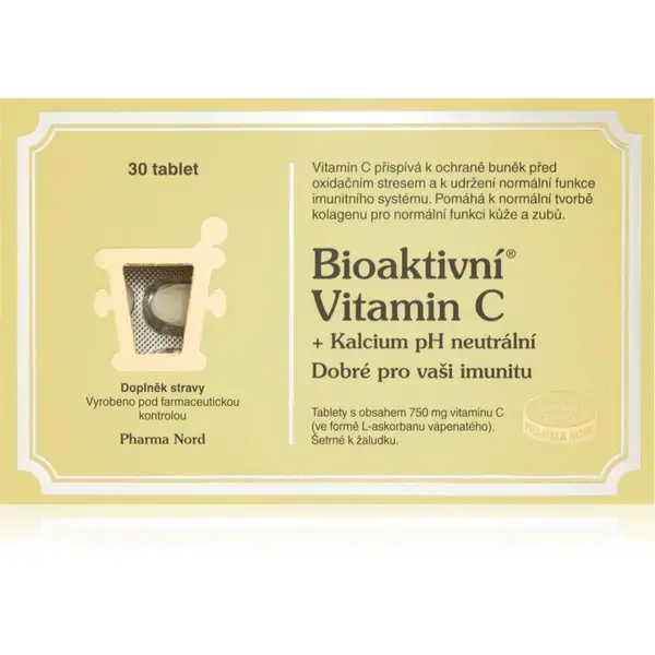 Pharma Nord Bioaktivní Vitamin C +Kalcium pH neutrální tablety na podporu imunitného systému 30 tbl