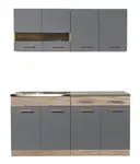 Kuchynská linka 160 lorna-dub šedý/šedá - bez pracovnej dosky