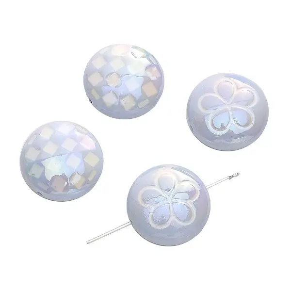 2Pcs UV Platings Acrylic Beads