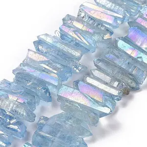 Natural Quartz Crystal Points Beads Strands