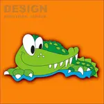 Dekorace na zeď krokodýl 55x30cm