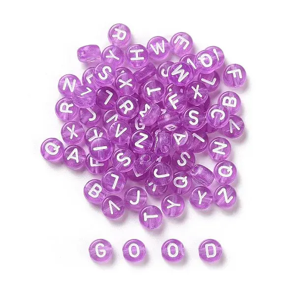 Transparent Dark Orchid Acrylic Beads