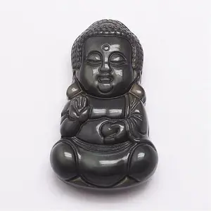 Natural Ice Rainbow Obsidian Carven Pendants