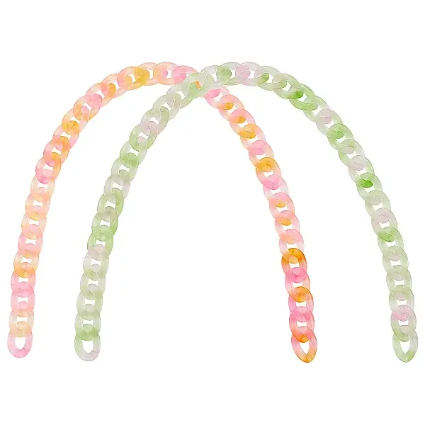 2 Strands 2 Colors Handmade Transparent Acrylic Curb Chains