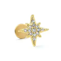 316L Surgical Stainless Steel Micro Pave Clear Cubic Zirconia Cartilage Earrings for Women Men
