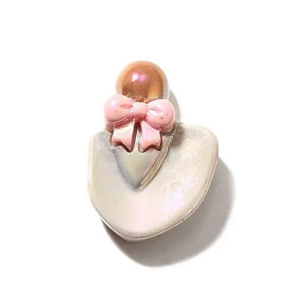 Electroplate UV Plating Opaque Bowknot Theme Resin Cabochons