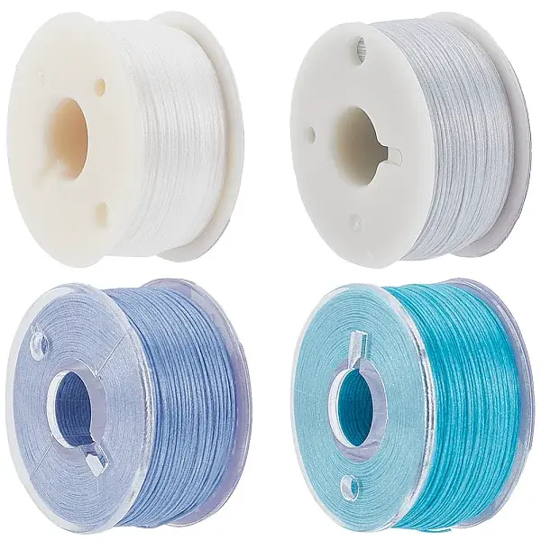 4 Rolls 4 Colors Special Coated Polyester Beading Threads for Seed Beads