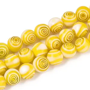 Handmade Millefiori Glass Lampwork Round Beads Strands