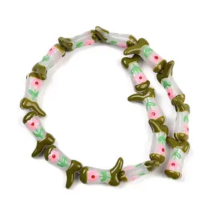 Boot Baking Painted Glass Enamel  Beads