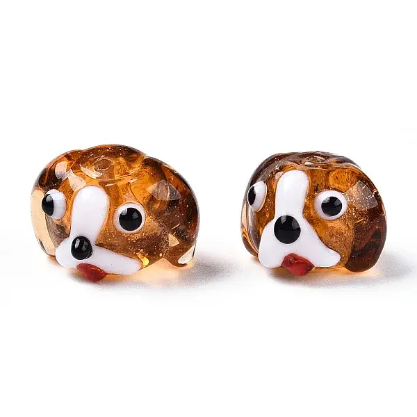Handmade Gold Sand Lampwork Beads