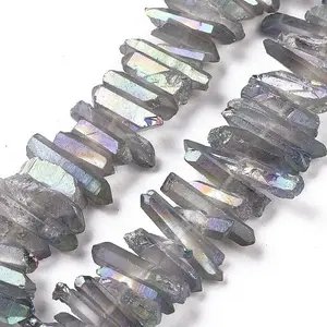 Natural Quartz Crystal Points Beads Strands