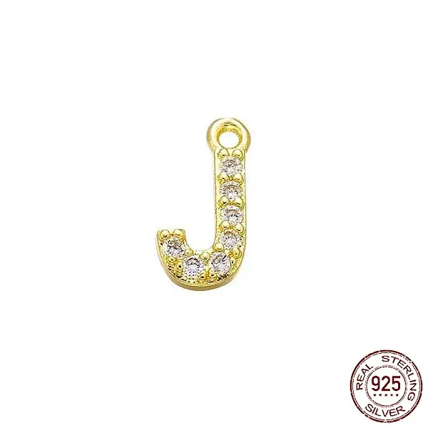 Real 18K Gold Plated 925 Sterling Silver Micro Pave Clear Cubic Zirconia Charms