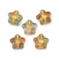 Electroplate and Golden Metal Enlaced Glass Beads