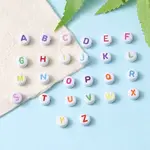 520Pcs 26 Style Craft Acrylic Horizontal Hole Letter Beads
