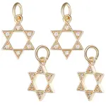 Brass Micro Pave Clear Cubic Zirconia Charms