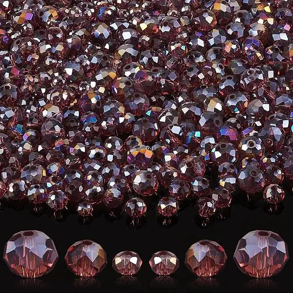 800Pcs 3 Style Electroplate Glass Beads