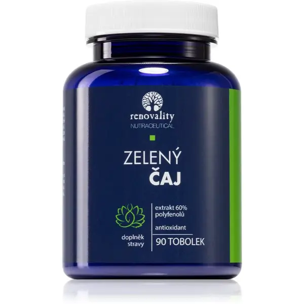 Renovality Zelený čaj tobolky pro podporu fyzické i psychické rovnováhy těla 90 ks