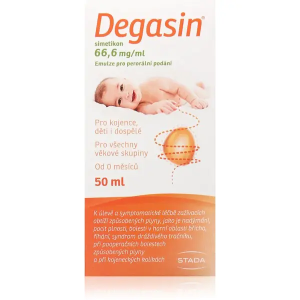 STADA Degasin 66,6 mg/ml simeticon emulze pro regulaci střevních plynů pro děti od narození 50 ml