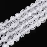 Transparent Crackle Glass Beads Strands