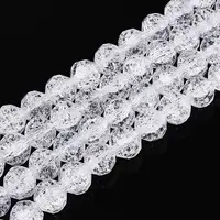 Transparent Crackle Glass Beads Strands
