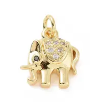 Brass Micro Pave Cubic Zirconia Charms