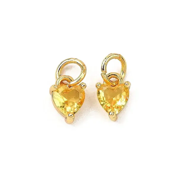 Brass Micro Pave Cubic Zirconia Charms